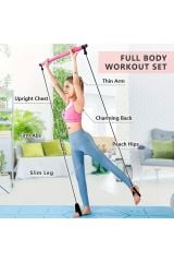 Direnç Lastiği Barlı Direnç Bandı 92cm Yoga Pilates Barı Mor