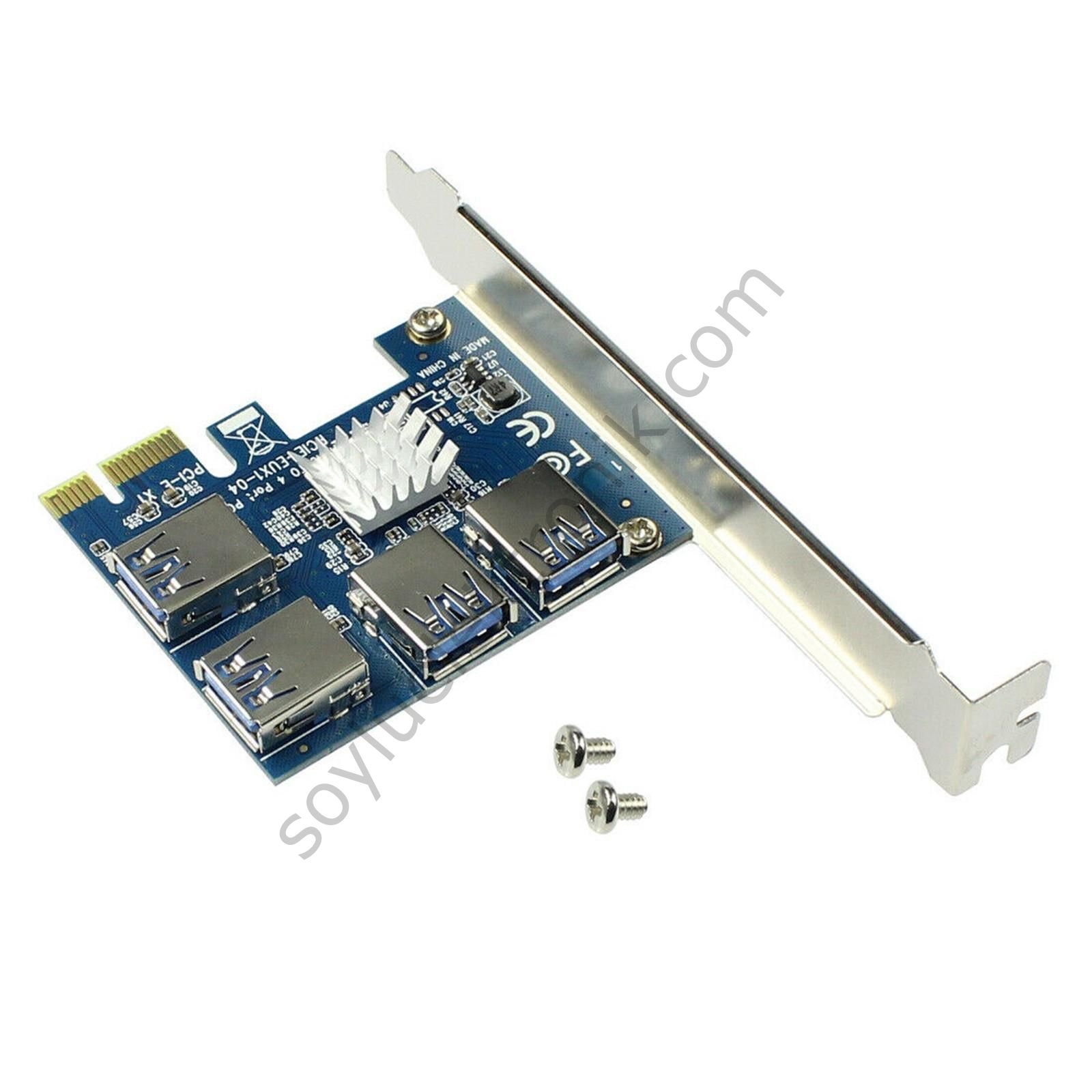 PCI Express Çoklayıcı 1x4 16X Yuva PCI-E Genişletici Yükseltici Kart Çoğaltıcı