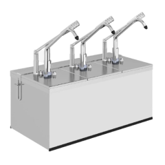 Kalando KD-214 Paslanmaz Çelik Kollu Üçlü Sos Pompası Standı, 1/4, 3x5.25 L