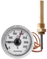 Pakkens 60 mm 0/+350 Derece 2 MT Gazlı Kontaklı Termometre