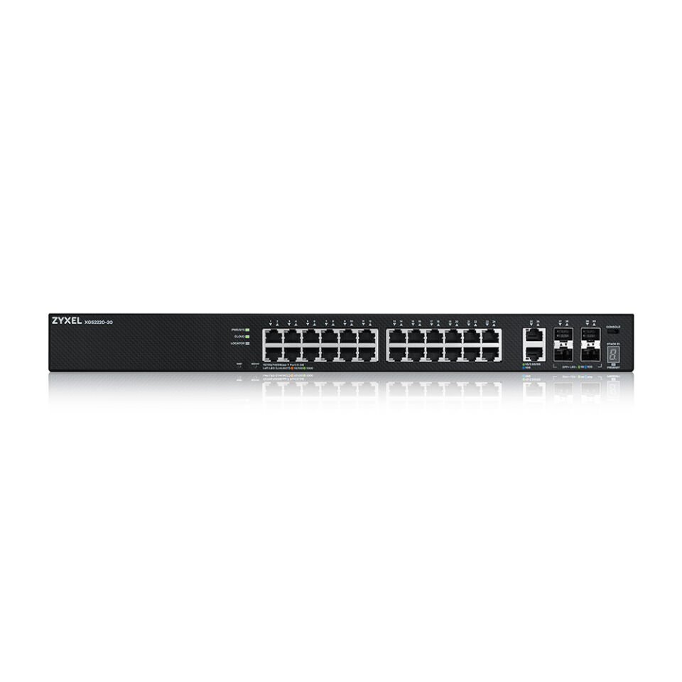 Xgs2220-30 L3 Access Switch, 24x1G RJ45 2x10mG RJ45, 4x10G SFP+ Uplink, incl. 1 yr NebulaFlex Pro