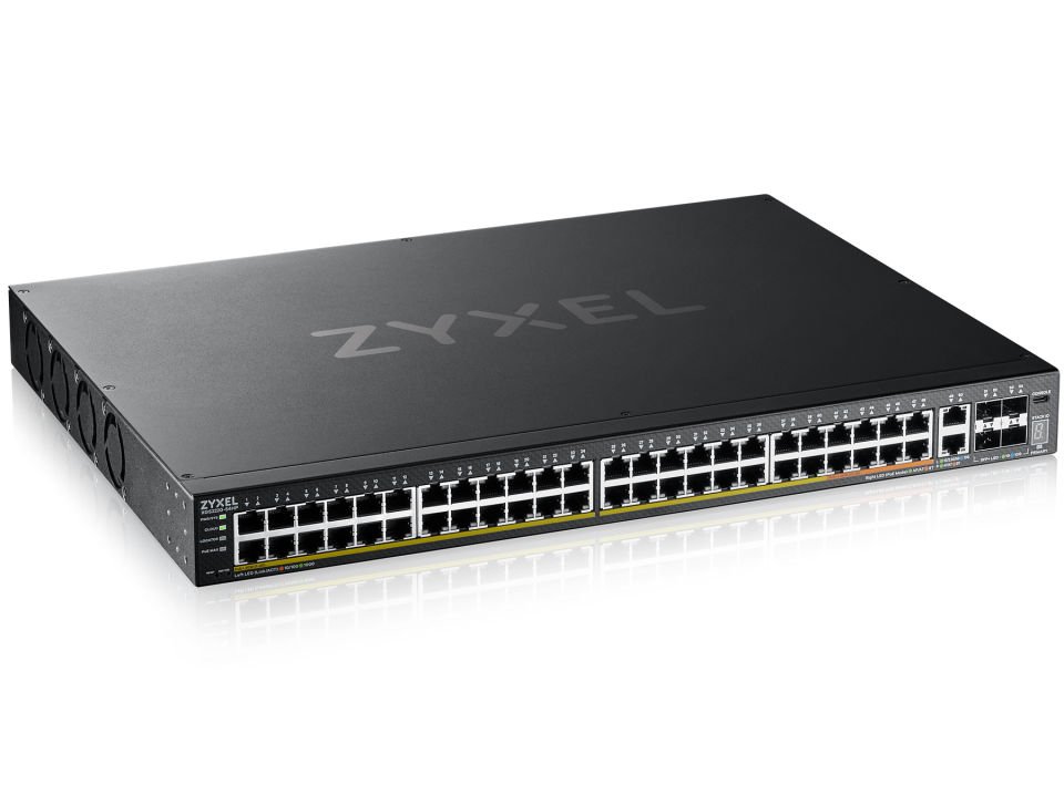 XGS2220-54HP L3 Access Switch, 600W PoE, 40xPoE+/10xPoE++, 48x1G RJ45 2x10mG RJ45, 4x10G SFP+ Uplink, incl. 1 yr NebulaFlex Pro