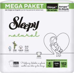 Sleepy Natural Bebek Bezi Mega Fırsat Maxi 4 Numara 152 Adet