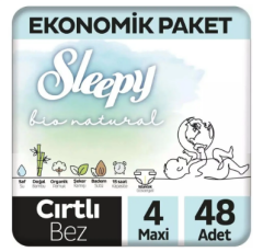 Sleepy Bio Natural No:4 Maxi 48 Adet Bebek Bezi