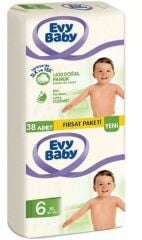 Evy Baby Bebek Bezi 6 Numara Paket 38 ADET 15+ KG İÇİN UYGUNDUR