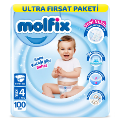 Molfix bebek bezi 4 Numara 100 Adet