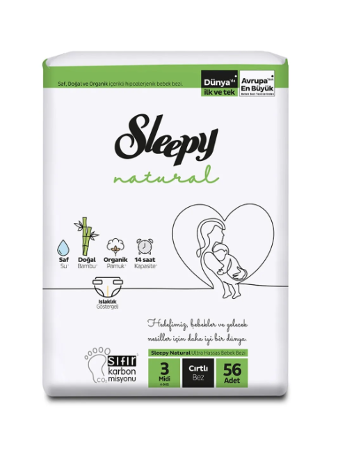 Sleepy Natural Jumbo 3 No Midi 4-9 Kg 56'lı