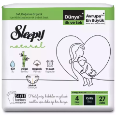 Sleepy Natural Jumbo Bebek Bezi No:4 27 li Maxi 7-14 KG