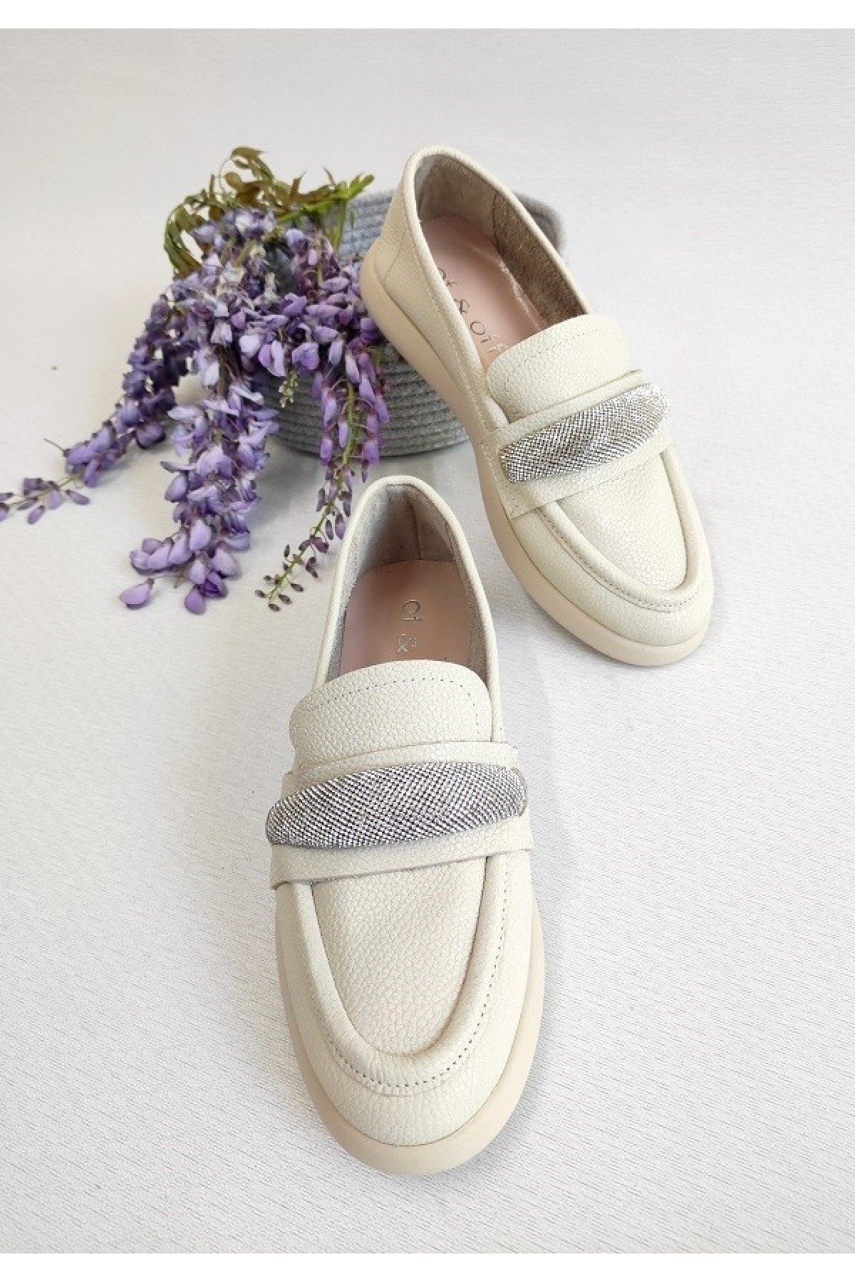 Kadın Hakiki Deri Taş Detay Loafer