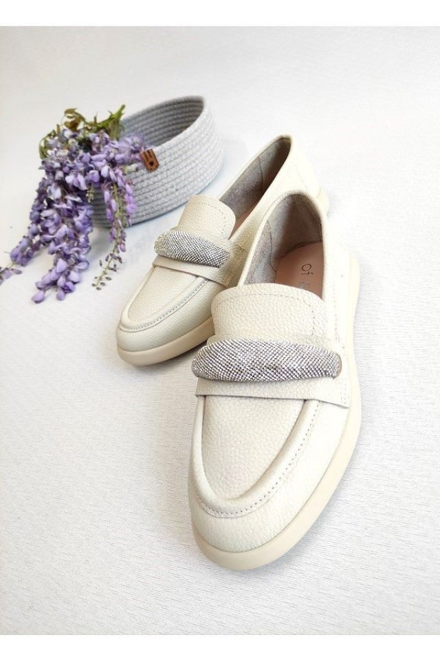 Kadın Hakiki Deri Taş Detay Loafer