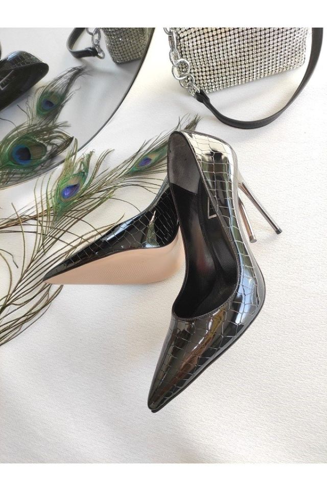 Kadın Rugan Kroko Stiletto