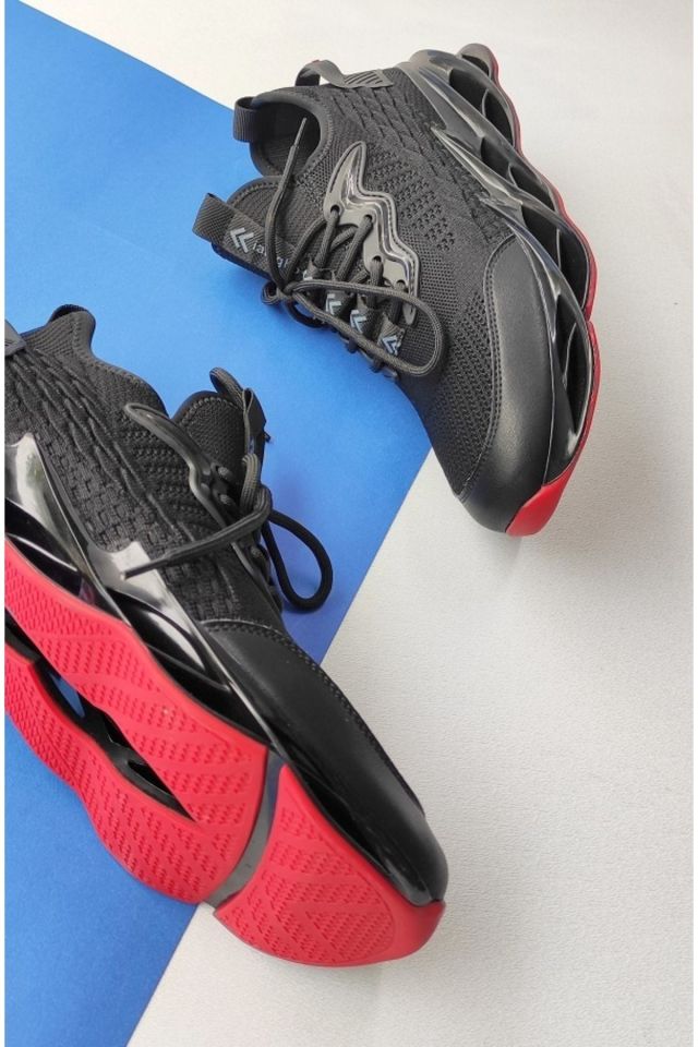 Erkek Kırmızı Taban Deri Sneaker