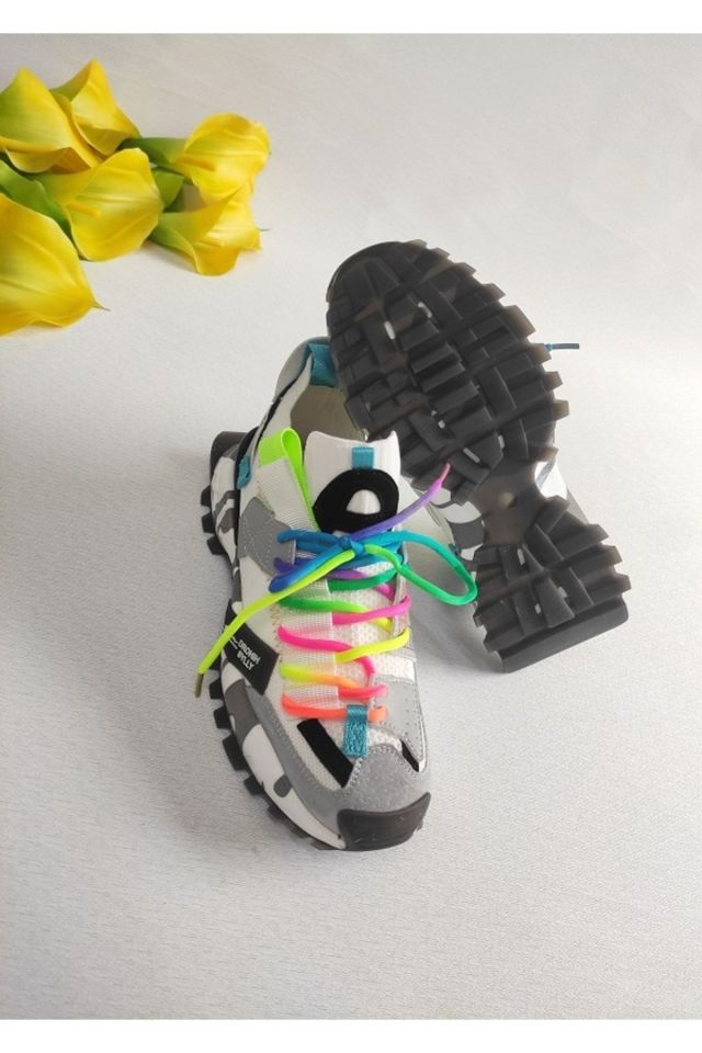 Kadın Renkli Bağcıklı Ithal Sneaker