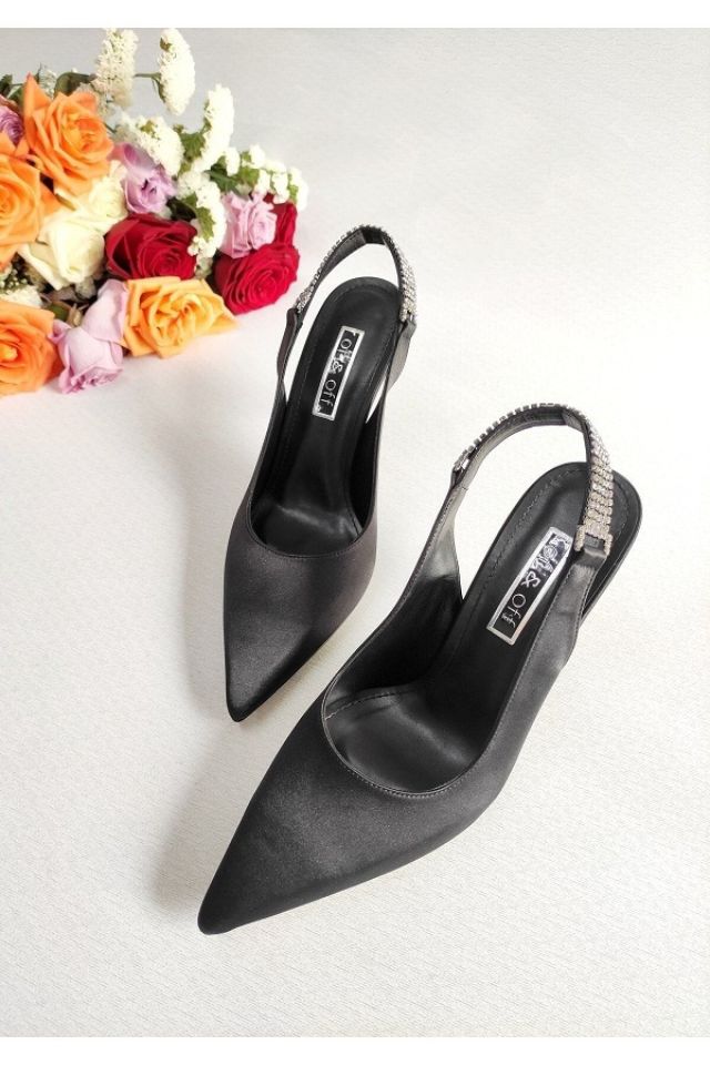 Kadın Saten Taş Detay Stiletto