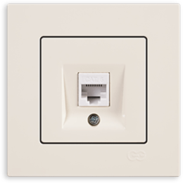 Eqona Tekli Data Prizi (RJ45 Cat6), Krem