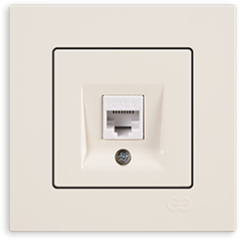 Eqona Tekli Data Prizi (RJ45 Cat6), Krem