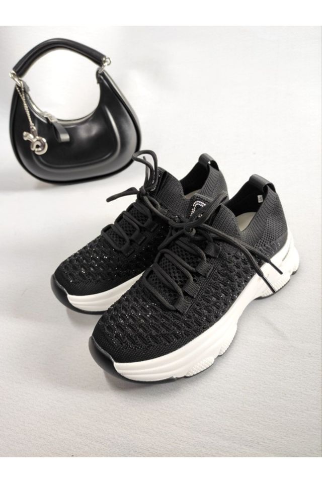 KADIN İTHAL TRİKO TAŞLI SNEAKER