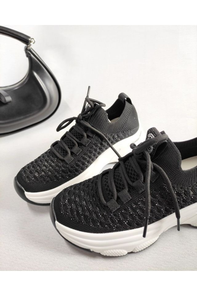 KADIN İTHAL TRİKO TAŞLI SNEAKER