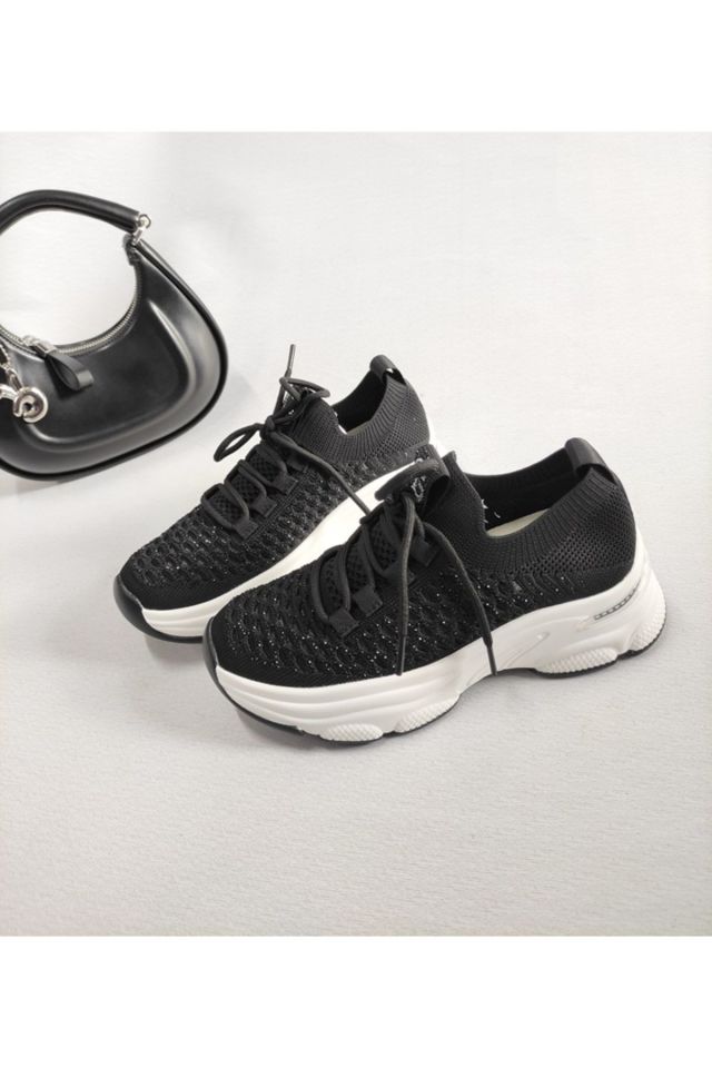 KADIN İTHAL TRİKO TAŞLI SNEAKER