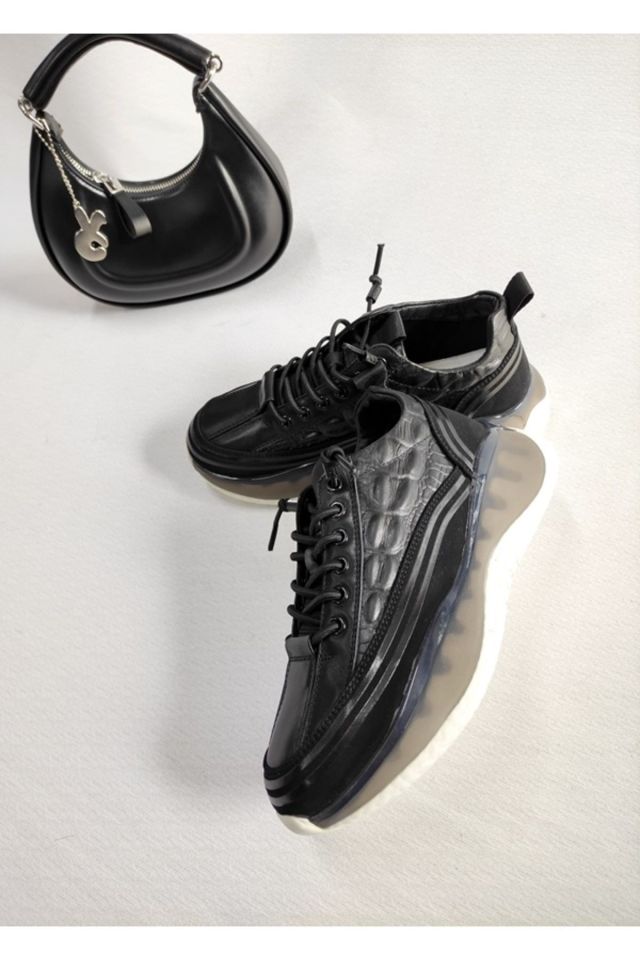 KADIN KROKO DESEN HAKİKİ DERİ SNEAKER