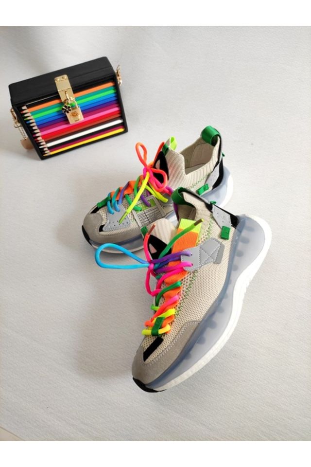KADIN İTHAL RENKLİ BAĞCIKLI SNEAKER