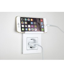 Eqona Pratik Telefon Tutucu Topraklı Priz, Beyaz