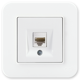Radius Tekli Data Prizi (RJ45 Cat6), Fildişi Beyazı