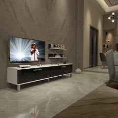 Decoraktiv Eko 4 Slm Std Krom Ayaklı Tv Ünitesi Tv Sehpası