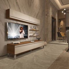 Decoraktiv Eko 5 Mdf Std Krom Ayaklı Tv Ünitesi Tv Sehpası