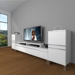 Decoraktiv Ekoflex On2 Mdf Krom Ayaklı Tv Ünitesi Tv Sehpası