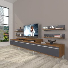 Decoraktiv Ekoflex 270r Mdf Krom Ayaklı Tv Ünitesi Tv Sehpası