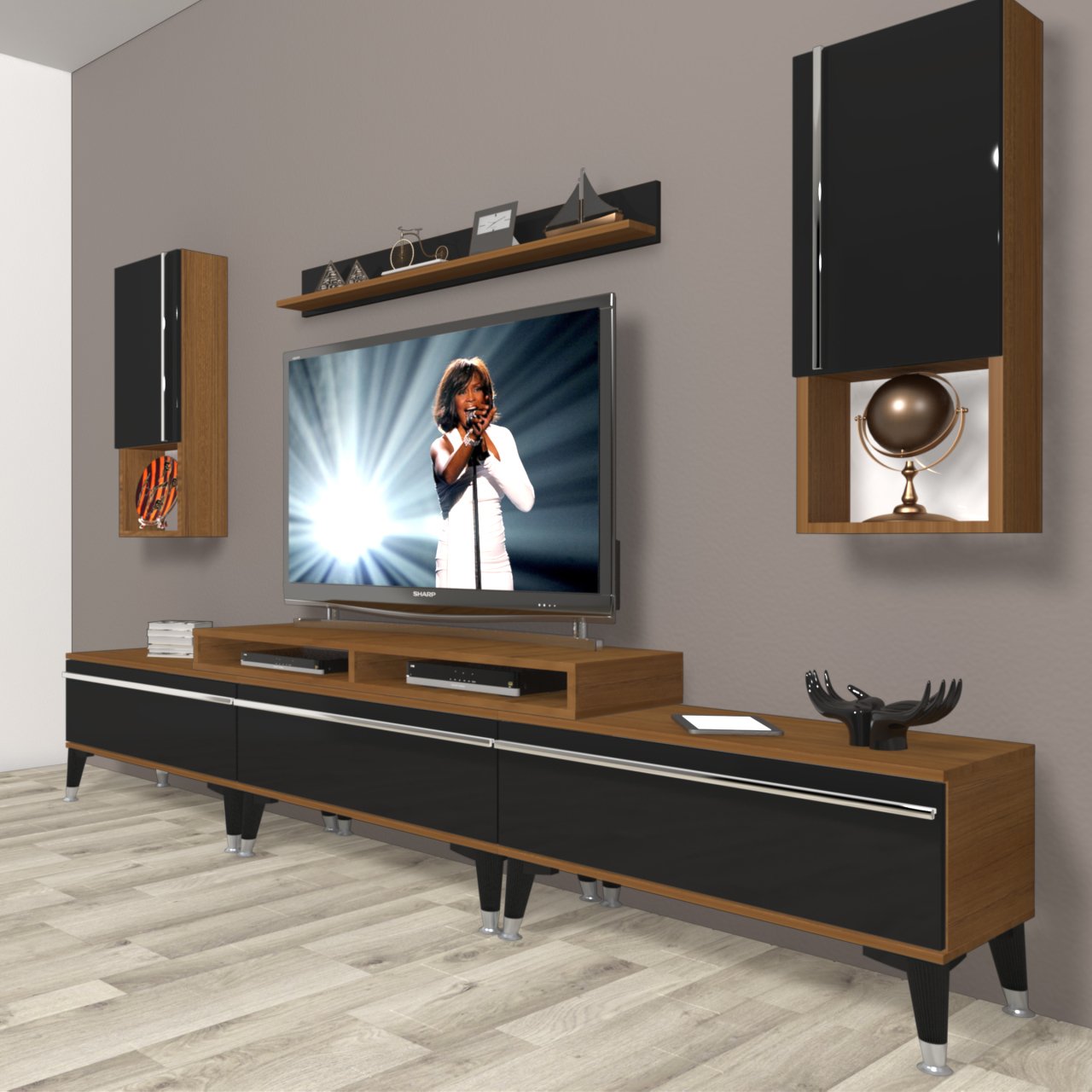 Decoraktiv Ekoflex 270TA Mdf Silver Tv Ünitesi Tv Sehpası