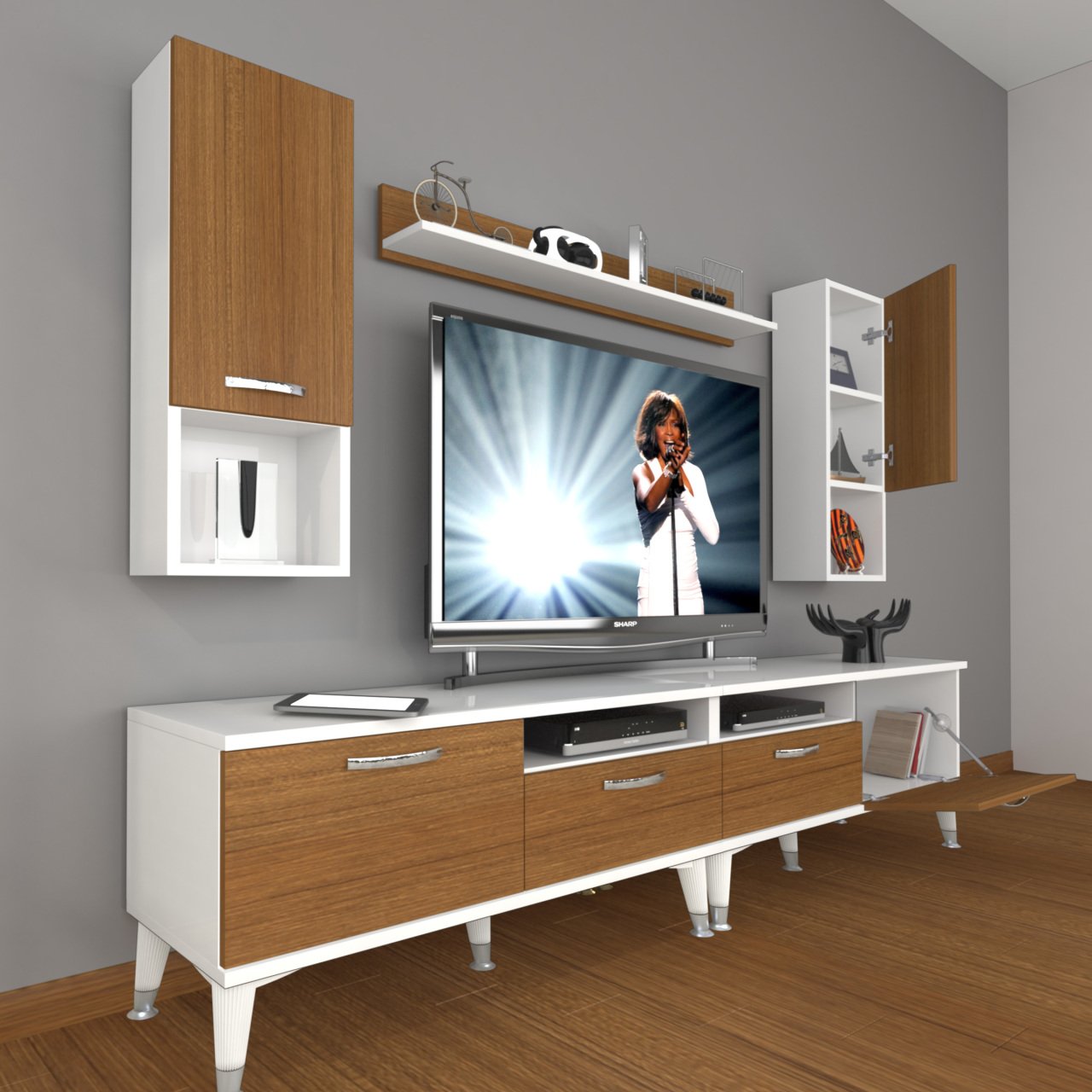 Decoraktiv Eko 5200DA Mdf Silver Tv Ünitesi Tv Sehpası