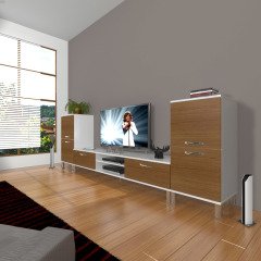 Decoraktiv Eko On2 Mdf Dvd Krom Ayaklı Tv Ünitesi Tv Sehpası