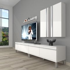 Decoraktiv Eko 5220T Mdf Krom Ayaklı Tv Ünitesi Tv Sehpası