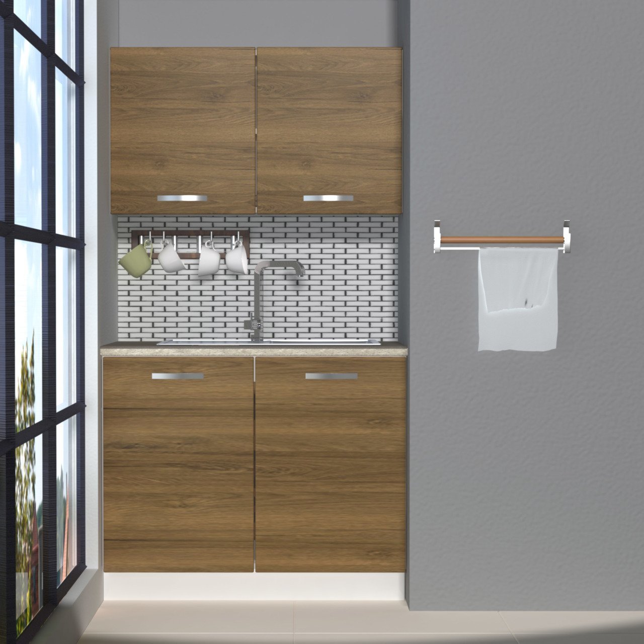 Decoraktiv Mini 100 MDF Hazır Mutfak Dolabı