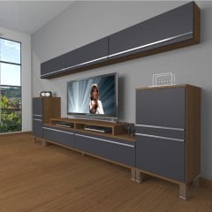 Decoraktiv Ekoflex 9 Mdf Krom Ayaklı Tv Ünitesi Tv Sehpası