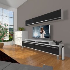 Decoraktiv Ekoflex 6Y Mdf Krom Ayaklı Tv Ünitesi Tv Sehpası