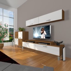 Decoraktiv Ekoflex 6Y Slm Krom Ayaklı Tv Ünitesi Tv Sehpası