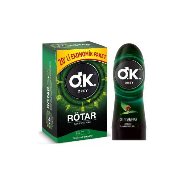 Okey Rötar 20 li ve Kayganlaştırıcı Ginseng 200 ml