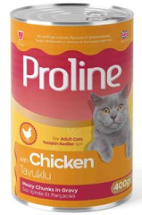 Prolıne Sos İçinde Et Parçacıklı Tavuklu Yetişkin Kedi Maması 400 Gr