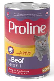 Prolıne Sos İçinde Et Parçacıklı Dana Etli Yetişkin Kedi Maması 400 Gr