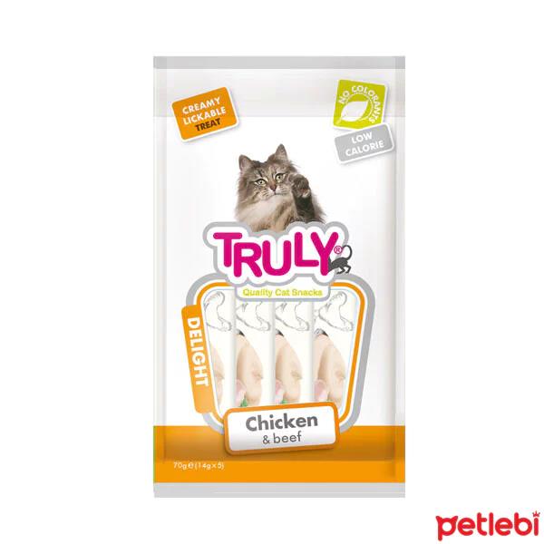 Truly Delight Tavuk ve Dana Etli Sıvı Kedi Ödül Maması 14gr (5'li)