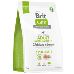 Brit Care Digest & Relax Tavuklu Larva Proteinli Orta Irk Yetişkin Köpek Maması 3kg