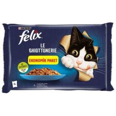 Felix Somonlu ve Ton Balıklı Yetişkin Kedi Yaş Maması 4x85gr