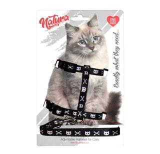 NATURA ADULT CAT HARNESS DOG SKULLSİYAH