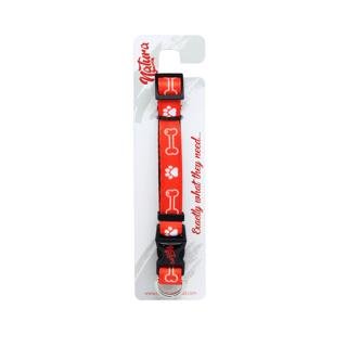 NATURA KÖPEK BOYUN TASMASI XS / S - PATİ VE KEMİK KIRMIZI