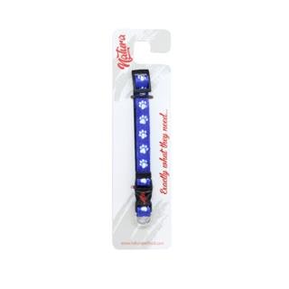 NATURA KÖPEK BOYUN TASMASI 3XS / 2XS - PATİ DESENLİ MAVİ