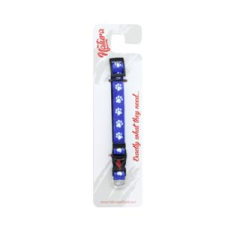NATURA KÖPEK BOYUN TASMASI 3XS / 2XS - PATİ DESENLİ MAVİ