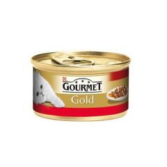 Gourmet Gold Parça Etli, Sığır Etli 85gr Yaş Kedi Konservesi